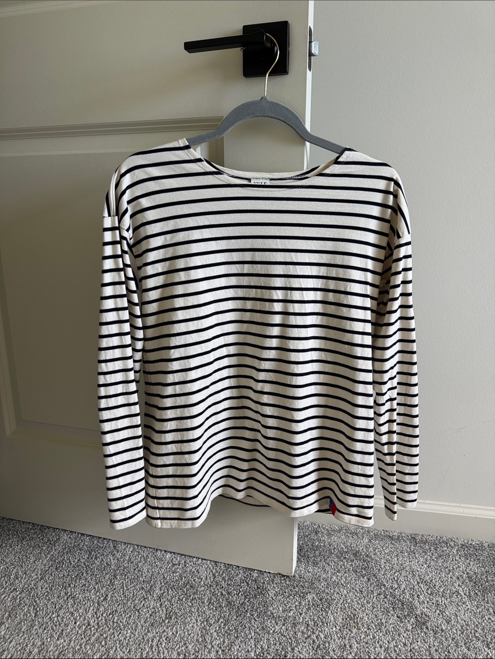KULE Black & White Striped Long Sleeve Crewneck - Kids
